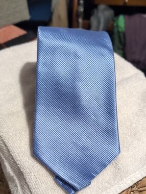 Classic Light Blue Diagonal Ribbed Men's Tie